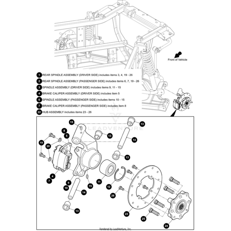 Rear Spindle Left-Assembly (Inc. 3-4 And 19 – 26) by Arctic Cat