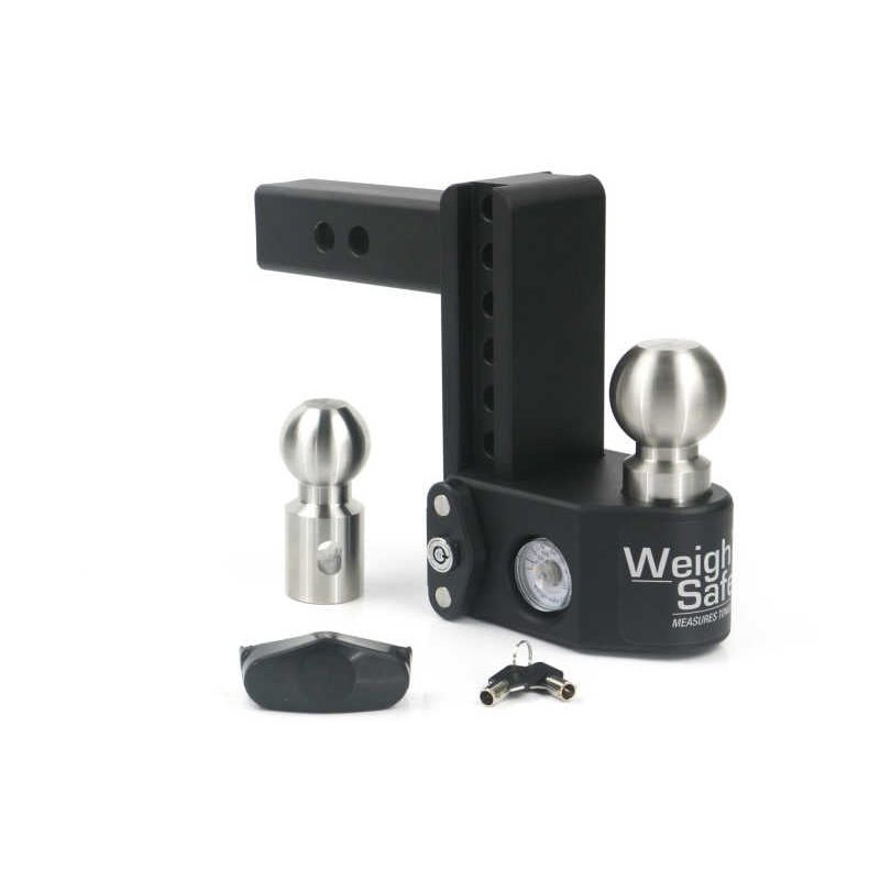 Weigh Safe 6in Drop Hitch w/Built-in Scale & 2in Shank (10K/15K GTWR) – Steel