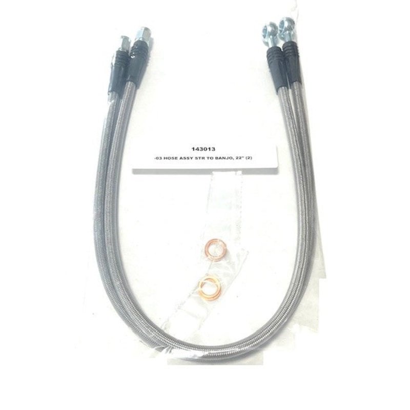 New Brake Flex Hose 10mm Banjo, #3 AN, 22″ O.A.L. 143013