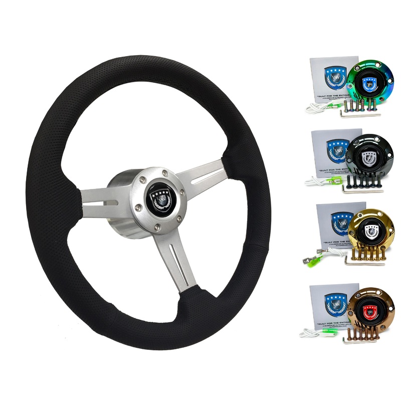 1997-03 Audi A8 Steering Wheel Kit | Perforated Leather | ST3587BLK-BLK