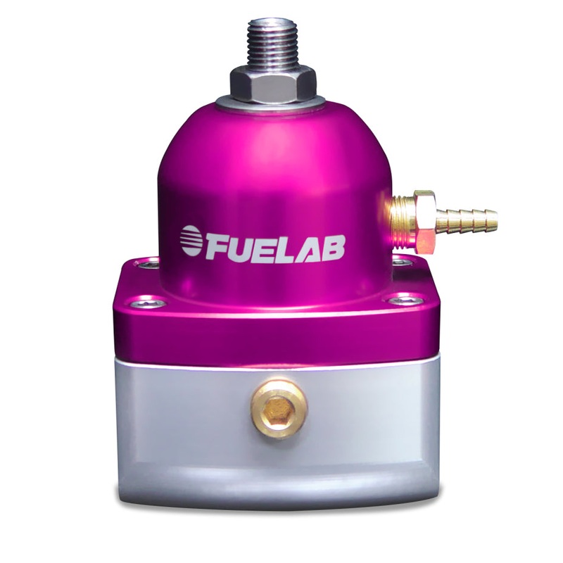 Fuelab 515 Carb Adjustable FPR Large Seat 1-3 PSI (2) -10AN In (1) -6AN Return – Purple