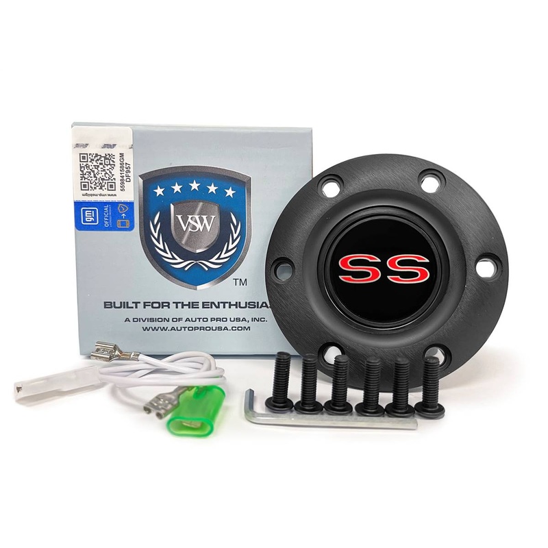 VSW S6 | Red Chevy SS Emblem | Black Horn Button | STE1035BLK
